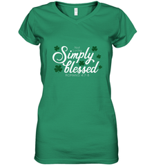 Christian St Patrick's Day Blessed Not Lucky Women's V-Neck T-Shirt Women's V-Neck T-Shirt - trendytshirts1