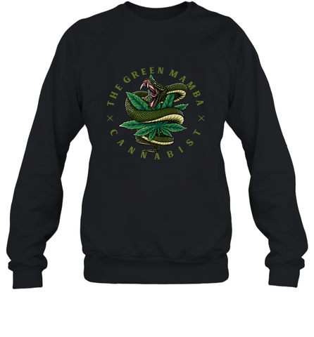 The Green Mamba, Cannabist, Weed Grower Pot Smoker Crewneck Sweatshirt Crewneck Sweatshirt / Black / S Crewneck Sweatshirt - trendytshirts1