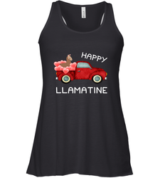 Happy Llamatine funny Valentine Day Llama costume Women's Racerback Tank