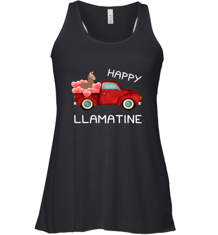 Happy Llamatine funny Valentine Day Llama costume Women's Racerback Tank Women's Racerback Tank / Black / XS Women's Racerback Tank - trendytshirts1