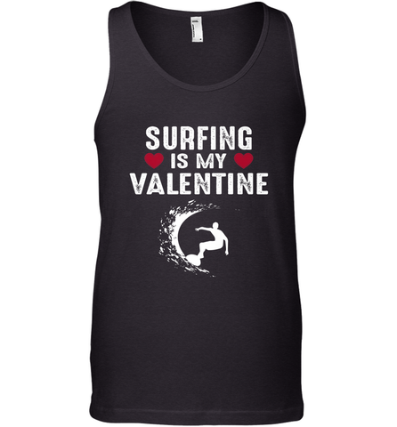 Surfing Is My Valentine Surfer Surfing Gift Men's Tank Top Men's Tank Top / Black / XS Men's Tank Top - trendytshirts1