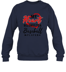 My Heart Belongs To A Baseball Player Valentines Day Gift Crewneck Sweatshirt