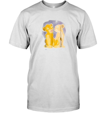 Disney Lion King Simba Nala Love Valentine's Men Cotton T-Shirt Men Cotton T-Shirt / White / S Men Cotton T-Shirt - trendytshirts1