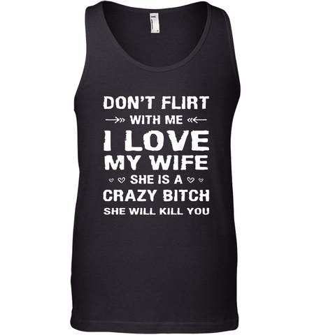 Don't Flirt With Me I Love Wife Valentine's Day Husband Gift Men's Tank Top Men's Tank Top / Black / XS Men's Tank Top - trendytshirts1