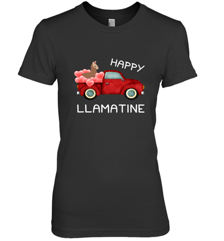 Happy Llamatine funny Valentine Day Llama costume Women's Premium T-Shirt Women's Premium T-Shirt / Black / XS Women's Premium T-Shirt - trendytshirts1