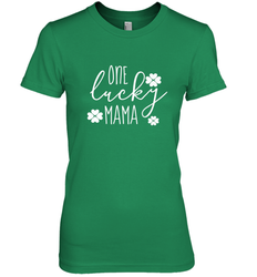 St Patricks Day Shirt One Lucky Mama Clover Shamrock Green Women's Premium T-Shirt