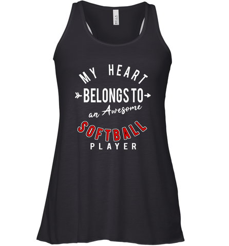 My Heart Belongs To An Awesome Softball Valentines Day Gift Women's Racerback Tank Women's Racerback Tank / Black / XS Women's Racerback Tank - trendytshirts1
