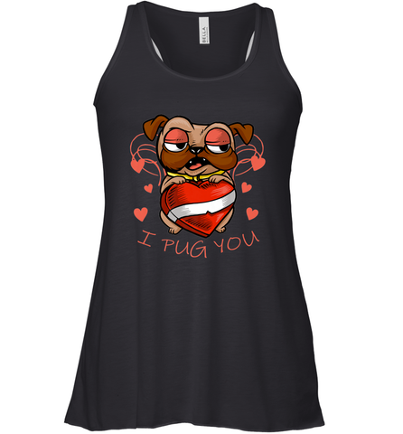 I Pug You Cute Valentines Day Love Heart Pug Dog Valentine Women's Racerback Tank Women's Racerback Tank / Black / XS Women's Racerback Tank - trendytshirts1