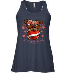 I Pug You Cute Valentines Day Love Heart Pug Dog Valentine Women's Racerback Tank Women's Racerback Tank - trendytshirts1
