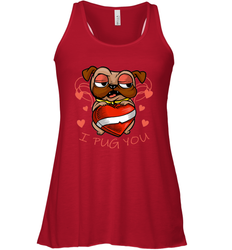 I Pug You Cute Valentines Day Love Heart Pug Dog Valentine Women's Racerback Tank