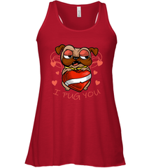I Pug You Cute Valentines Day Love Heart Pug Dog Valentine Women's Racerback Tank Women's Racerback Tank - trendytshirts1