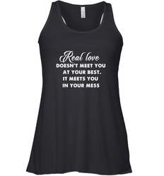 Real love funny quotes for valentine Women's Racerback Tank