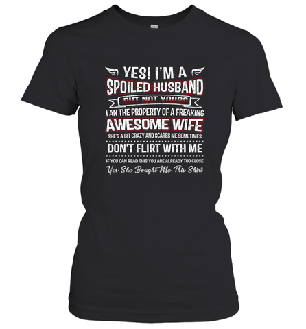 Spoiled Husband Property Of Freaking Wife Valentine's Day Gift Women's T-Shirt Women's T-Shirt / Black / S Women's T-Shirt - trendytshirts1