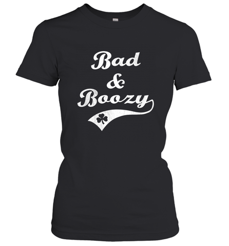 Bad and Boozy Saint Patricks Day Drinking Women's T-Shirt Women's T-Shirt / Black / S Women's T-Shirt - trendytshirts1