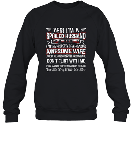 Spoiled Husband Property Of Freaking Wife Valentine's Day Crewneck Sweatshirt Crewneck Sweatshirt / Black / S Crewneck Sweatshirt - trendytshirts1