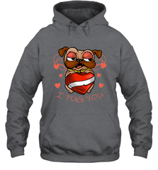 I Pug You Cute Valentines Day Love Heart Pug Dog Valentine Hooded Sweatshirt Hooded Sweatshirt - trendytshirts1