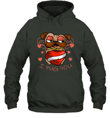I Pug You Cute Valentines Day Love Heart Pug Dog Valentine Hooded Sweatshirt Hooded Sweatshirt - trendytshirts1