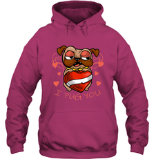 I Pug You Cute Valentines Day Love Heart Pug Dog Valentine Hooded Sweatshirt Hooded Sweatshirt - trendytshirts1