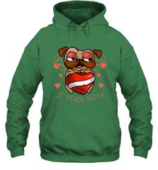 I Pug You Cute Valentines Day Love Heart Pug Dog Valentine Hooded Sweatshirt Hooded Sweatshirt - trendytshirts1