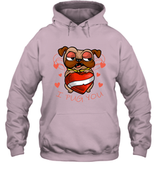 I Pug You Cute Valentines Day Love Heart Pug Dog Valentine Hooded Sweatshirt Hooded Sweatshirt - trendytshirts1