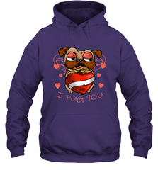 I Pug You Cute Valentines Day Love Heart Pug Dog Valentine Hooded Sweatshirt Hooded Sweatshirt - trendytshirts1