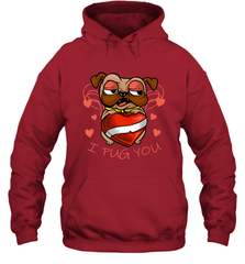 I Pug You Cute Valentines Day Love Heart Pug Dog Valentine Hooded Sweatshirt Hooded Sweatshirt - trendytshirts1