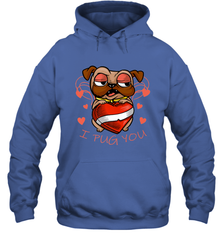 I Pug You Cute Valentines Day Love Heart Pug Dog Valentine Hooded Sweatshirt Hooded Sweatshirt - trendytshirts1