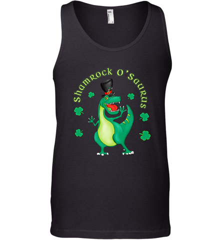 T Rex Dinosaur St. Patrick's Day Irish Funny Men's Tank Top Men's Tank Top / Black / XS Men's Tank Top - trendytshirts1