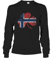 Norwegian Flag Irish Shamrock St Patricks Day Norge Long Sleeve T-Shirt Long Sleeve T-Shirt - trendytshirts1