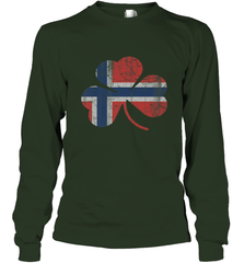 Norwegian Flag Irish Shamrock St Patricks Day Norge Long Sleeve T-Shirt Long Sleeve T-Shirt - trendytshirts1