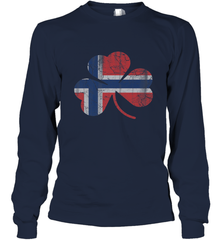 Norwegian Flag Irish Shamrock St Patricks Day Norge Long Sleeve T-Shirt Long Sleeve T-Shirt - trendytshirts1