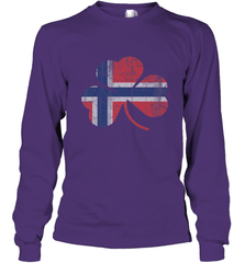 Norwegian Flag Irish Shamrock St Patricks Day Norge Long Sleeve T-Shirt Long Sleeve T-Shirt - trendytshirts1