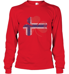 Norwegian Flag Irish Shamrock St Patricks Day Norge Long Sleeve T-Shirt Long Sleeve T-Shirt - trendytshirts1