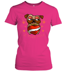 I Pug You Cute Valentines Day Love Heart Pug Dog Valentine Women's T-Shirt Women's T-Shirt - trendytshirts1