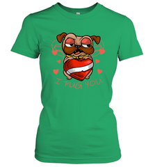 I Pug You Cute Valentines Day Love Heart Pug Dog Valentine Women's T-Shirt Women's T-Shirt - trendytshirts1
