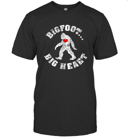 Bigfoot Heart Valentine's Day Lover Art Graphics Great Gift Men's T-Shirt Men's T-Shirt / Black / S Men's T-Shirt - trendytshirts1