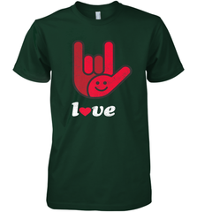 Cute Love Hand Sign Heart Valentines Day Retro Vintage Top Men's Premium T-Shirt Men's Premium T-Shirt - trendytshirts1