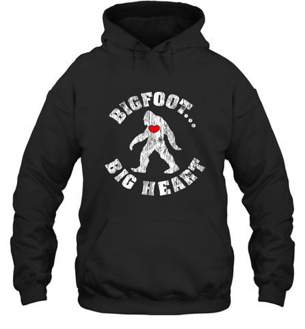 Bigfoot Heart Valentine's Day Lover Art Graphics Great Gift Hooded Sweatshirt Hooded Sweatshirt / Black / S Hooded Sweatshirt - trendytshirts1