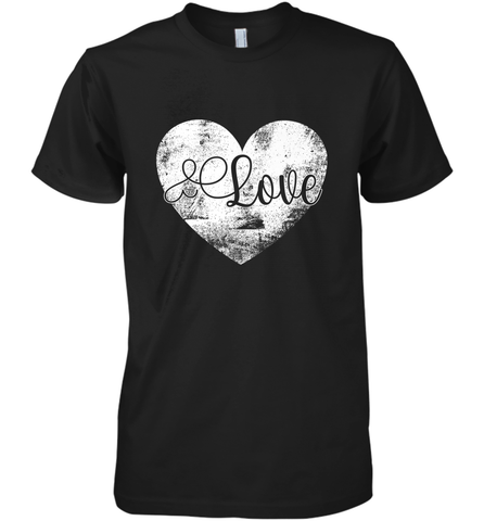 Love Valentines Day Heart Vintage Gift For Men Women Men's Premium T-Shirt Men's Premium T-Shirt / Black / XS Men's Premium T-Shirt - trendytshirts1
