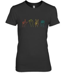 Love ASL Sign language Alphabet Valentines Day Gift idea Women's Premium T-Shirt