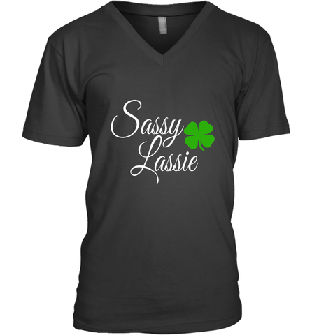 Sassy Lassie St Patty day Men's V-Neck Men's V-Neck / Black / S Men's V-Neck - trendytshirts1