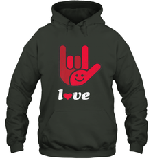Cute Love Hand Sign Heart Valentines Day Retro Vintage Top Hooded Sweatshirt Hooded Sweatshirt - trendytshirts1
