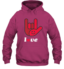 Cute Love Hand Sign Heart Valentines Day Retro Vintage Top Hooded Sweatshirt Hooded Sweatshirt - trendytshirts1