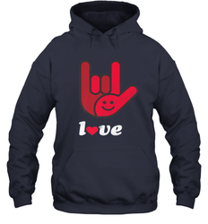 Cute Love Hand Sign Heart Valentines Day Retro Vintage Top Hooded Sweatshirt
