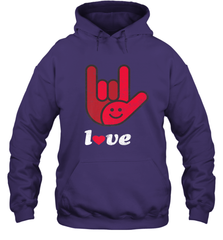 Cute Love Hand Sign Heart Valentines Day Retro Vintage Top Hooded Sweatshirt Hooded Sweatshirt - trendytshirts1