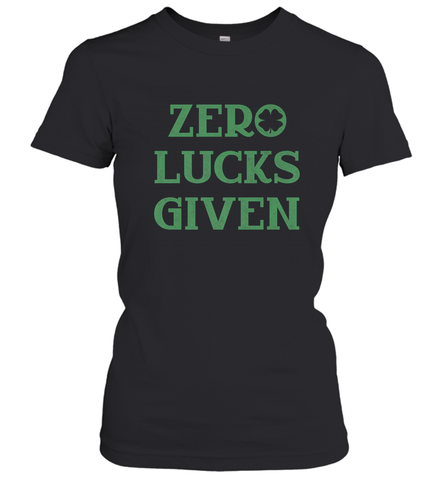 St. Patrick's Day Zero Lucks Given Graphic Women's T-Shirt Women's T-Shirt / Black / S Women's T-Shirt - trendytshirts1