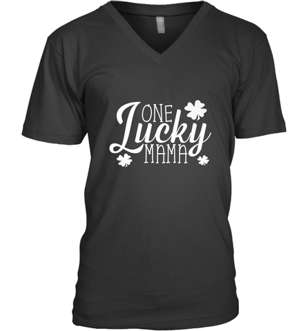 One Lucky Mama Shamrock Gift For Saint Patrick's Day Men's V-Neck Men's V-Neck / Black / S Men's V-Neck - trendytshirts1