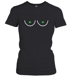 Boob St Patricks Day Nips Feminist Funny Fitted Women's T-Shirt