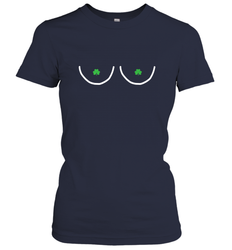 Boob St Patricks Day Nips Feminist Funny Fitted Women's T-Shirt