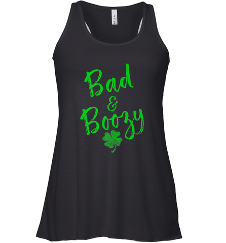 Bad and Boozy , St Patricks Day Beer Drinking Women's Racerback Tank Women's Racerback Tank / Black / XS Women's Racerback Tank - trendytshirts1